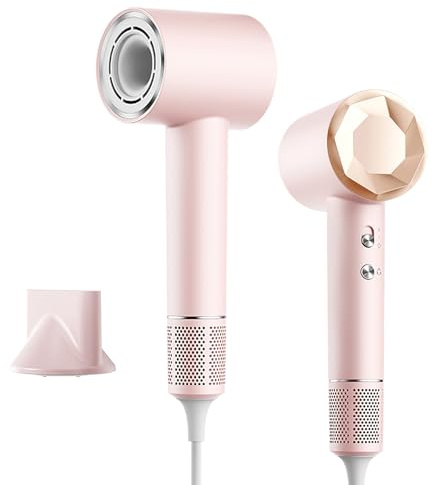 Bizcasa Seche Cheveux Ionique,110 000 tr/min Moteur Sans Balais à Grande Vitess,4 Températures&2 Vitesses,Contrôle Intelligent de Température,Faible Bruit,Avec Buse Magnétique,pour Famille Voyage