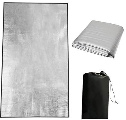 Vexaflow Alu Isomatte Schaummatten, Aluminium Isomatte Camping, Ultraleichte Thermomatte mit Einer Einlage aus EPE-Schaum, Isolierdecke Outdoor Kälteabweisend, für Camping Yoga Sport