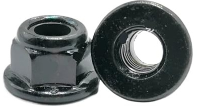 Metal de acero con bloqueo hexagonal de nailon, Tuerca de seguridad nailon con brida hexagonal for pernos y tornillos, juego M3-M16 negro plateado(Black carbon steel,M14 1pcs)