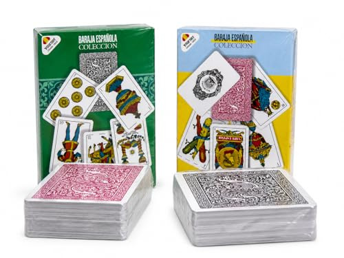 Esthelar Select Pack 2 Barajas Españolas Fabricadas en España - 2 Barajas Españolas Colección - Ideal para Mus, Tute, Brisca, Chinchón, Escoba - Regalo Familiar y Juegos de Mesa