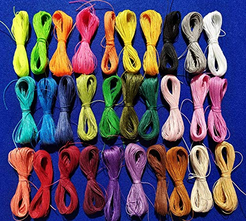 Linhasita 300 Meter gewachstes Garn, 0,5 mm, 30 Farben x 10 Meter pro Farbe
