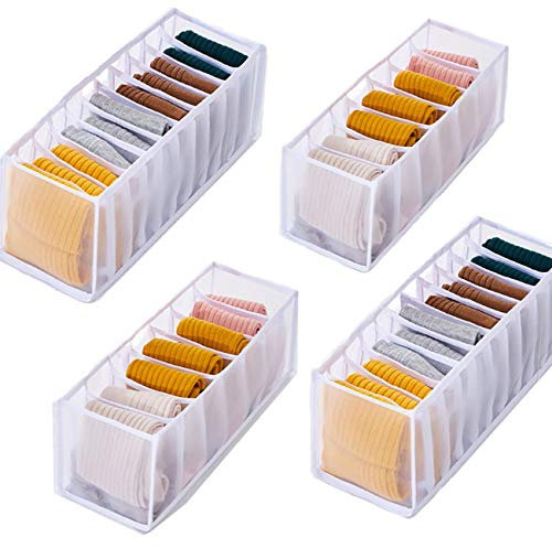 Organizador de Ropa Interior para Cajones Cajas Plegables de Malla de Tela para Pantalones Ropa Interiores Calcetiones Medias