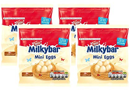Nestle Milky Bar Pack of 4 Mini Eggs - Perfect for Easter Egg hunt (320g)