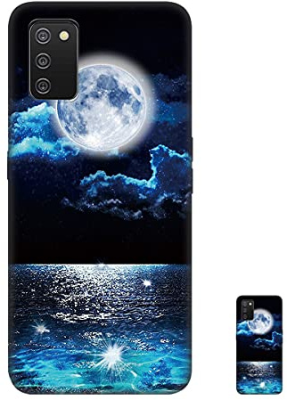 HopMore Schwarz Hülle für Samsung Galaxy A02s / Samsung M02s Handyhülle Weich Silikon Mutiv Slim Silikonhülle Soft Bumper Case Schutzhülle Stoßfest Cover - Mond