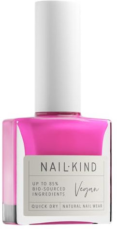 NAILKIND Hot Pink Nail Polish - Smokin' Hot - High-Gloss Neon Pink Nail Varnish - Vegan Nail Lacquer + Peta Certified + Cruelty Free - Quick Drying Long Lasting - Chip Resistant Manicure - 8ml