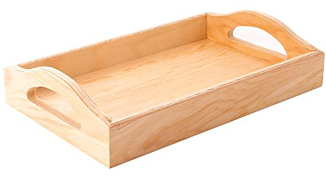 Bandeja madera de pino rectangular 28x18x6cm.