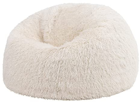 icon Kingston Faux Fur Bean Bag, Mongolian Fur, Large Adult Bean Bag Chair with Filling Included, Comfy Chair, Living Room Furniture, Bedroom Furniture