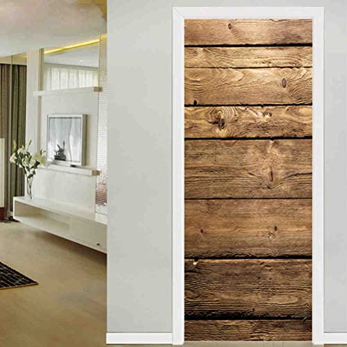 3D wasserdichte Türaufkleber,Holz,PVC,abnehmbare Verdickung,Türrenovierung,Tapete,Türaufkleber für Badezimmer,Wohnzimmer
