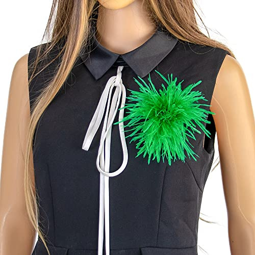 SYSUII Damen Federbrosche,Natürliche Straußenfeder Ansteckbrosche Federbrosche Feder Blume Brosche Pins Kleid Zubehör Fascinators Kostüme Dekor Kopfbedeckung für Hochzeit Party Festival -GrüN #3