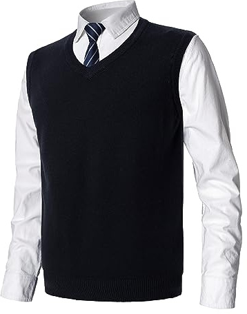 MeiLayM Herren Pullunder Weste Ärmellose Strickweste V-Ausschnitt Classic Business aus Winter Strickweste Slim Fit Gestrickt Pullover Weste für Männer für Klassische Gentleman