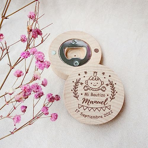 Favor de bautizo de cumpleaños de bebé personalizado, abrebotellas con forma de niño lindo, regalo de celebración de bautismo personalizado para invitados Abridor de botellas con imán de nevera