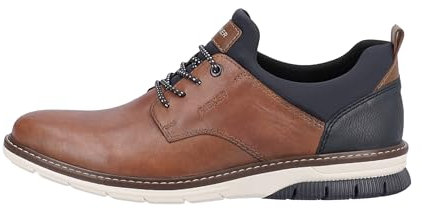 Rieker män snörskor 14450, affärsskor för män, avtagbar innersula, Nuss Lake Marin Amaretto, 41.5 EU