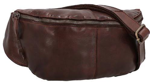 Akira Gürteltasche Bauchtasche Hüfttasche Festivaltasche Braun Leder