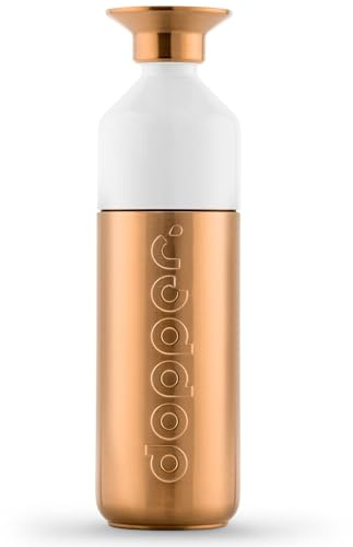 Dopper Steel Bronze Bouteille d'eau 800 ml - Gourde Inox - Bouteille Reutilisable acier inoxydable 18/8, anti-fuite - Gourde Metal de sport pour le sport, le plein air et le bureau