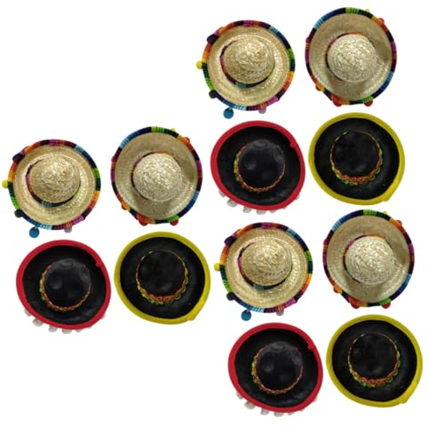 Abaodam 12stücke Mini-mexikanische Sombrero-haarreifen Lustige Fiesta-haarschmuck Für Party-dekoration Leicht Und Bequem Für Erwachsene Für Karneval Und Festivals