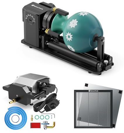 SCULPFUN RA Pro Max Accessoires pour machine de gravure laser - Rouleau rotatif en nid d'abeille - Plan de travail en nid d'abeille et support d'air pour graveur laser S9 S10
