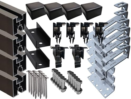 MIK-SOLAR SET 2 x PV-Module 30 mm FULL BLACK , Photovoltaik, Dachhalterung, PV Halter, Ziegeldach Montage-Set, 2 Module, Schwarze Schienen (19% Steuer)