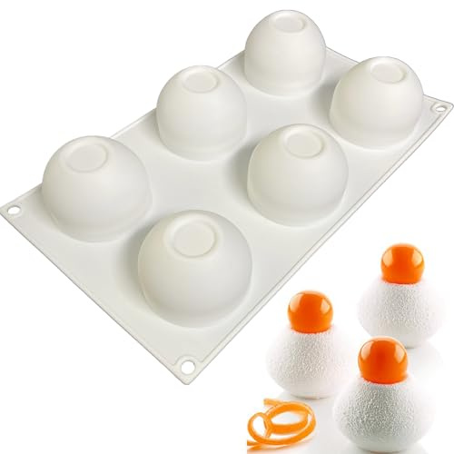 duoyif Silikonform Halbkugel Schokoladenformen Halbovale Ø63mm 6Löcher Silikon Backform Hemisphere Silikonform Zur Herstellung Von Dome-Mousse Kuchen Schokolade Gelee 63x43mm (6Löcher Ø63mm)