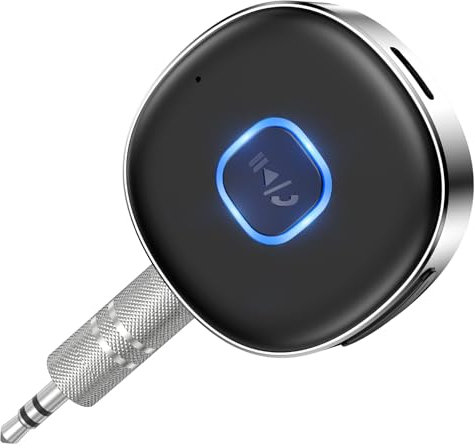 NEUTYPECHIC Ricevitore Bluetooth Aux 5.3, Bluetooth Auto Aux Jack 3.5mm, Adattatore bluetooth Auto con Microfono per Altoparlanti Cuffie Chiamate in Vivavoce, Connessione Doppia