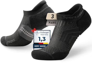 Juclise Coolmax Compression Running No Show Socks Bamboo Sport Golf Walking Moisture Wicking Cushioned Anti-Blister Seamless
