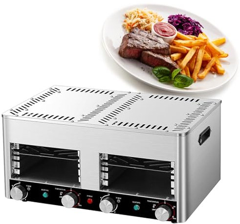 Parrilla Para Carne De Interior, 1500 °F En 5 Minutos, CajóN De Parrilla Integrado, 100% Acero Inoxidable, Asador Para Carne Con Calentamiento Ptc De CeráMica,B-110V