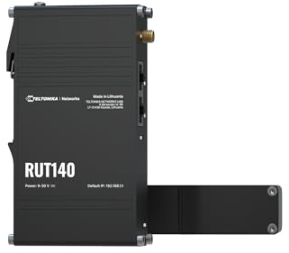 Teltonika RUT140 Industrial Ethernet Router, 10/100 Mbps Ethernet Ports, Wi-Fi, 3-pin, Multiple VPNs and Remote Management