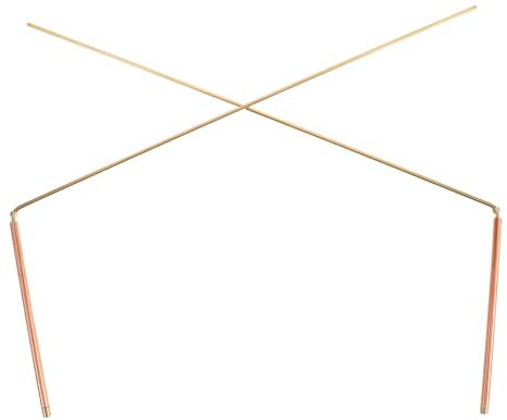 PartyKindom Baguettes De Sourcier en Cuivre 2 Pièces pour Chasse Aux Fantômes Et Radiesthésie, Tiges De Détection Métal Légères Double Tête Plate, Outil Portable Polyvalent pour Recherche Précise
