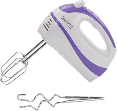 ROYALTY LINE, Handmixer 300 W RLHM250T3 – 5 Geschwindigkeitsstufen, Edelstahlzubehör, ergonomisches Design, ideal zum Backen und Kochen, weiße Farbe