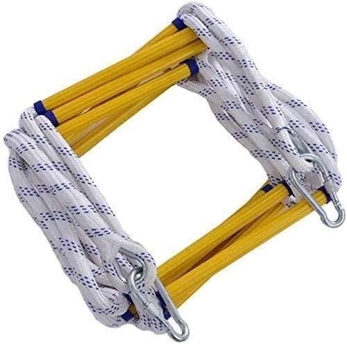 OYYMTE Escalera de Cuerda de Emergencia Escape de Incendios Escalera de Cuerda de Nylon Escalera de Cuerda Reutilizable for Adultos con Gancho Ventana de Escape y balcón(5M)