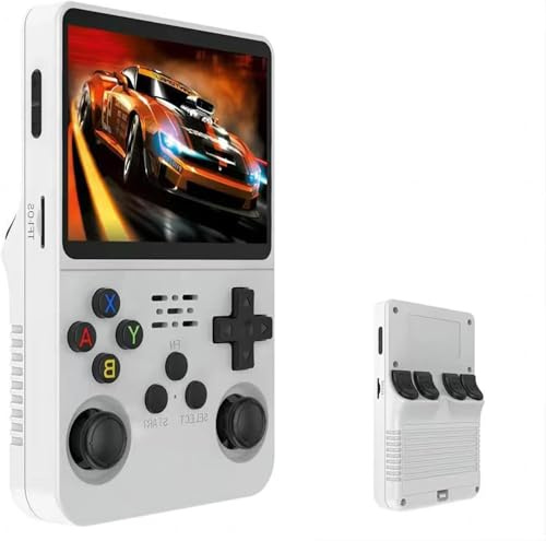 R36S Retro Handheld Video Game Console, 3.5 Inch IPS Screen Video Player 64g TF Card 10,000+ Games Retro Handheld Game Console, With Open Source Linux System,(White)