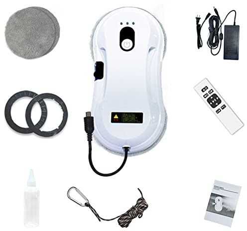 LVSEWOA Robot limpiacristales, Aspirador Inteligente con pulverizador de Agua automático, Robot Limpiador de Cristales con Control Remoto