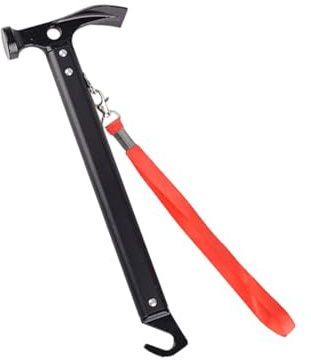 DOUDINGMAO Martello per tenda con cinghia di tenuta Martelli da campeggio Martelli da campeggio Martelli per zaino in spalla Tende Estrattore di pioli Martello multifunzionale per tenda Campeggio