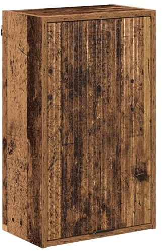 HFXHIJXQ Meuble de salle de bain en bois recyclé - 39 x 23,5 x 65 cm - Lavabo mural avec 2 portes - Design moderne et durable - Pour petites salles de bains et WC d'invités