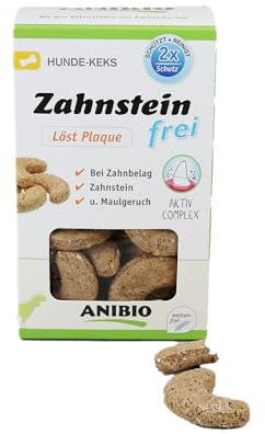 Anibio Zahnstein - frei Hundekekse 250g – Knuppies - Zahnpflege Snack für Hunde bei Zahnstein, Zahnbelag & Plaque, bekämpft Mundgeruch, Hunde Keks - Leckerlie
