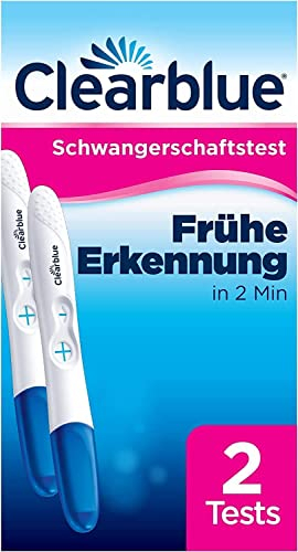 Clearblue Schwangerschaftstest Frühe Erkennung, Frühtest, Pregnancy Test, 2x Frühschwangerschaftstest/Schwangerschaftsfrühtest, über 99% zuverlässig, Schwangerschaft bestimmen, 25 mIU/ml