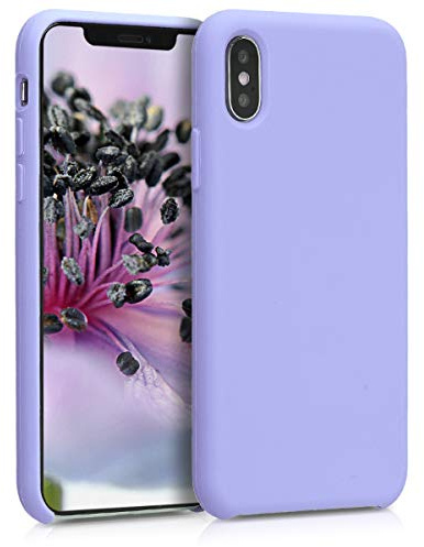kwmobile Hülle kompatibel mit Apple iPhone XS Hülle - Silikon Handy Case - Handyhülle weiche Oberfläche - kabelloses Laden - Pastell Lavendel