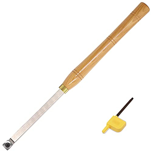 Hartmetallbestückte Drehmaschine, 47,7 cm, grober Meißel, Werkzeugstange mit 15 mm quadratischem Radius, Hartmetall-Einsatz für Holzbastler oder Heimwerker oder Tischler