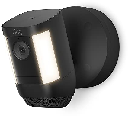 Ring Spotlight Cam Pro Wired | Outdoor Security Camera 2K Video with Ring Vision, 3D Motion Detection, Bird's-Eye View, LED Spotlights, alternative to CCTV | 30-day free trial of Ring Home