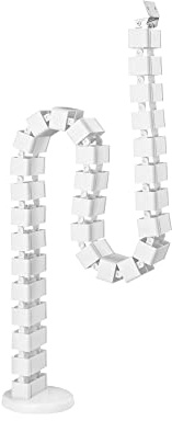 InLine® Canal Flexible Pasacables, Canaleta para Cables para mesas de Altura Regulable, 4 cámaras, 68 x 36 mm, máx. 1,28 m, Color Blanco