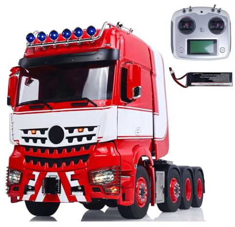 TOUCAN RC HOBBY 1/14 Lesu RC Traktor LKW für 3363 Fernbedienung Auto Metall Chassis, Weiß/Rot, (LS-20130010B-C-HH201911)