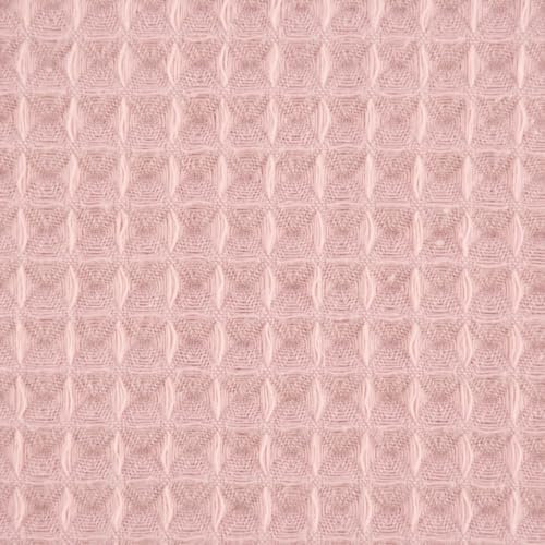 Tela de gofrera de algodón liso, color rosa, 1,45 m de ancho