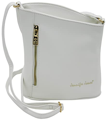 JENNIFER JONES - Liten elegant axelväska för kvinnor - crossbody-väska - kvällsväska (Vit)