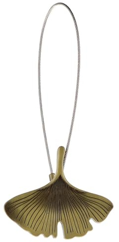 Magnetischer Vorhang-Raffhalter mit Ginkgo-Blatt aus Metall, elegantes Accessoire für Vorhänge und Vorhänge (einfacher Raffhalter, Bronzefarben)