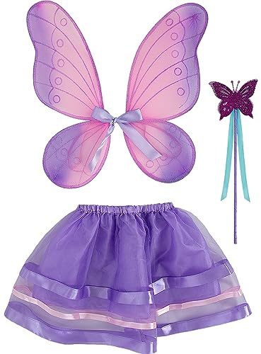 Funidelia | Schmetterling Feenkostüm für Mädchen Feen, Glocken, Magie, Elfen - Kinderkostüme und Faschingskostüme für Party, Karneval und Halloween