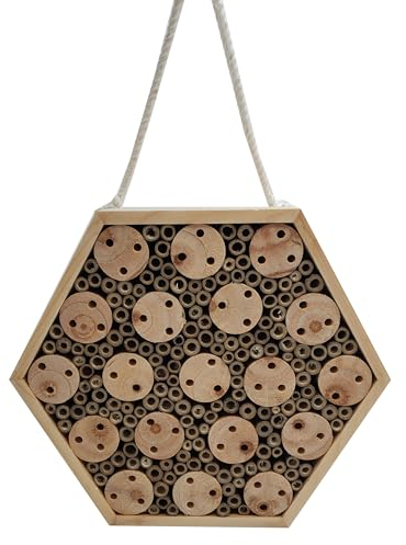 Dehner Natura Premium Insektenhotel Rosario, Insektenhaus/Nistkasten für Bienen/Schmetterlinge/Käfer, ca. 30 x 26 x 8 cm, aus FSC-zertifizierten Kiefernholz, Natur