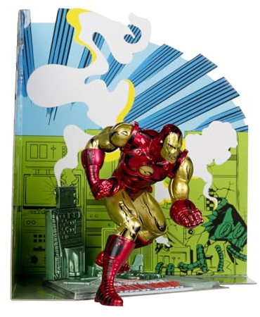 McFarlane Toys - Marvel Iron Man Posed Figur im Massstab 1:10 mit Szene (The Invincible Iron Man 126)