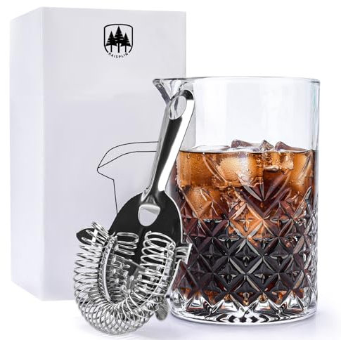 Raisaplin Martini-Cocktail-Rührglas, dicker Boden, mundgeblasene Kristall-Barkeeper-Gläser, perfekt zum Mischen von altmodischen Manhattan-Negroni, 700 ml