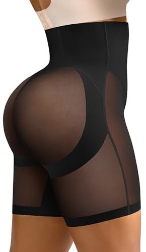 SHAPELLX Shapewear Tummy Control Underwear for Women High Waist Shaping Shorts Body Shaper Butt Lifting Shapewear Shorts Black M