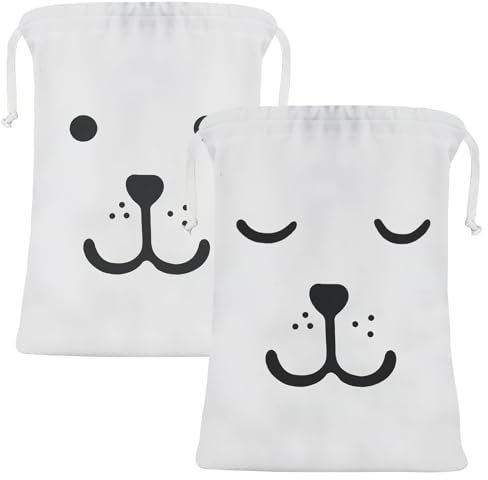TNSLAND 2 Pezzi Sacco Biancheria Sporca con Coulisse, 62 X 46 cm Sacco Portabiancheria Sporca, Borsa per la Biancheria in Tela Lavabile in Lavatrice e Riutilizzabile