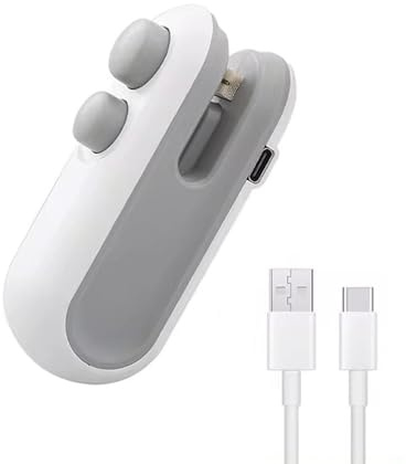 VOLTTA Mini sellador de bolsas, sellador al vacío térmico de mano, sellador y cortador 2 en 1 con cordón, máquina reselladora portátil para bolsas de plástico, almacenamiento de alimentos, aperitivos,